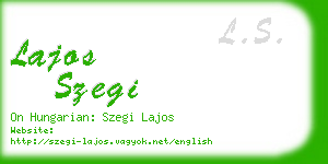 lajos szegi business card